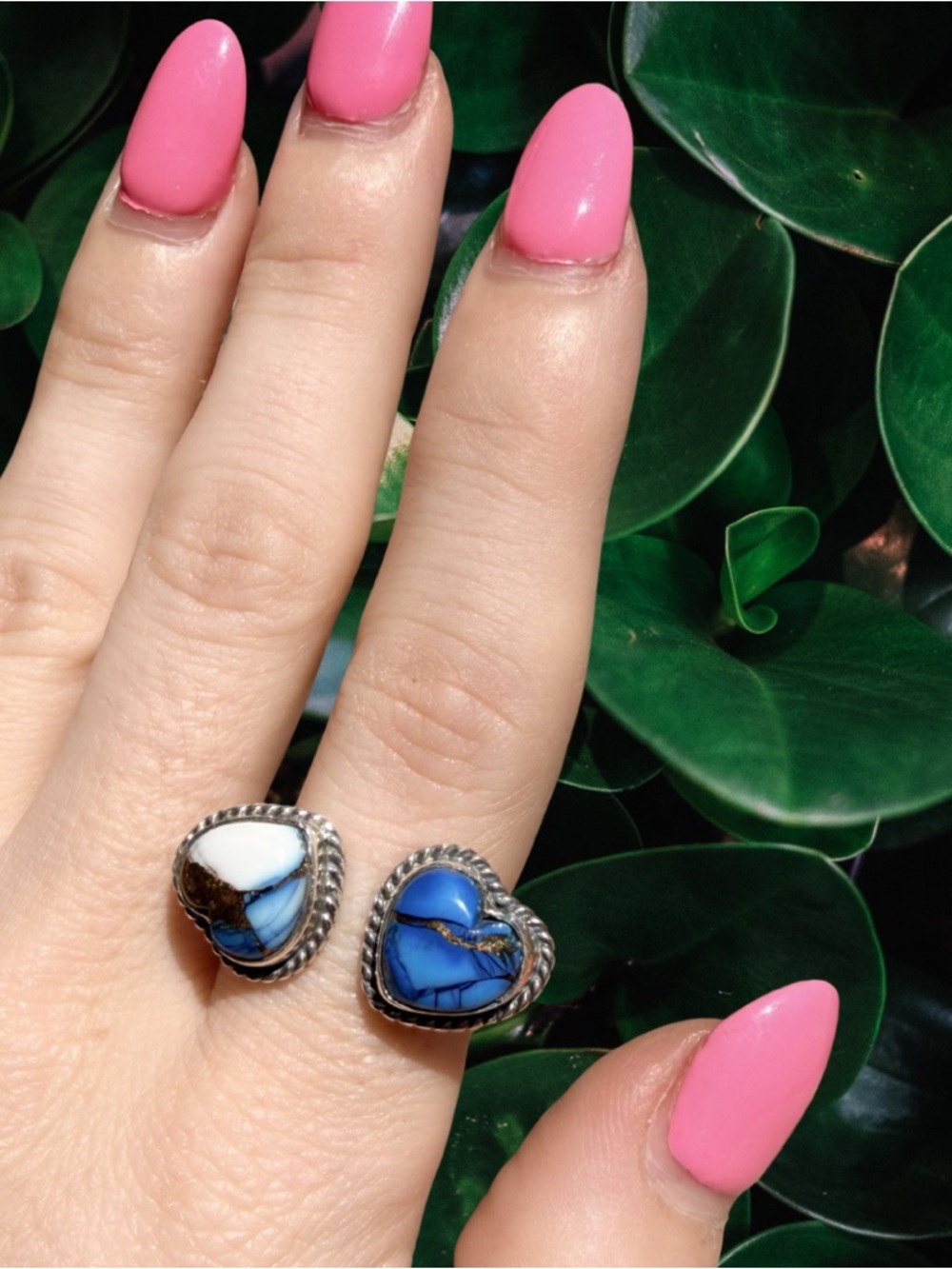 Ice Blue Dahlia Heart Bypass Ring | 925 Sterling Silver Size 6-7.5 | New